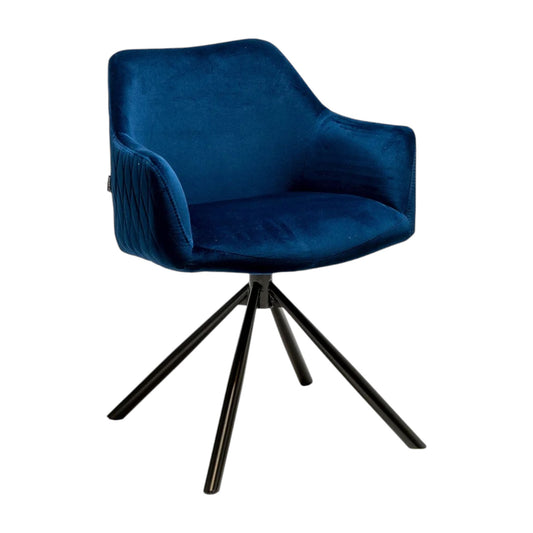 Draaibare stoel Furtado donkerblauw velvet