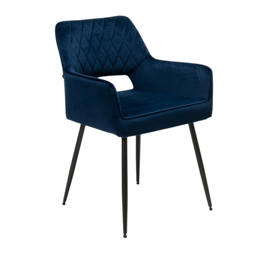 Stoel Mika donkerblauw velvet