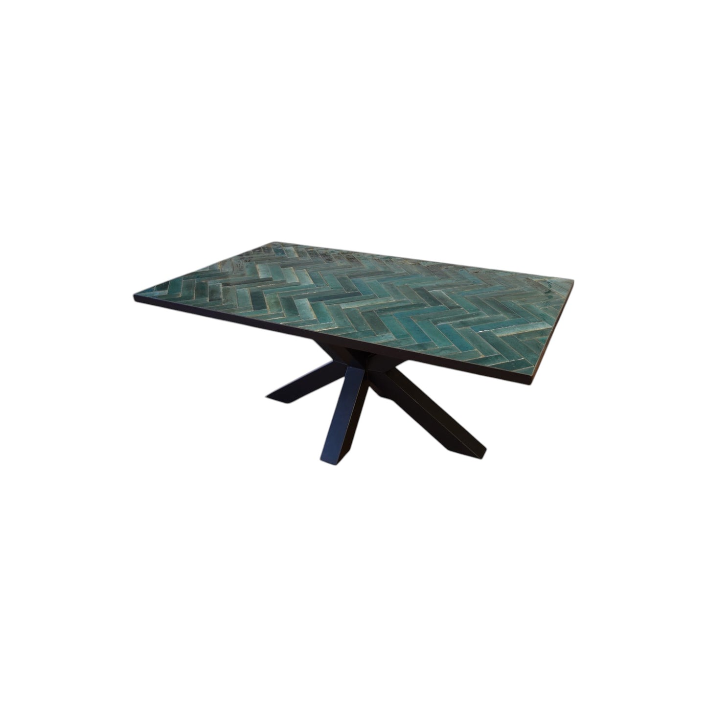 Blauw visgraat tafel